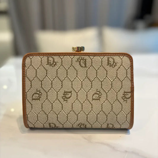 re169-christian-dior-beige-honeycomb-coin-case-wallet