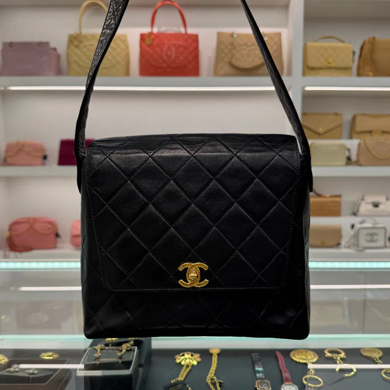 jw447-chanel-vintage-black-lambskin-flap-bag