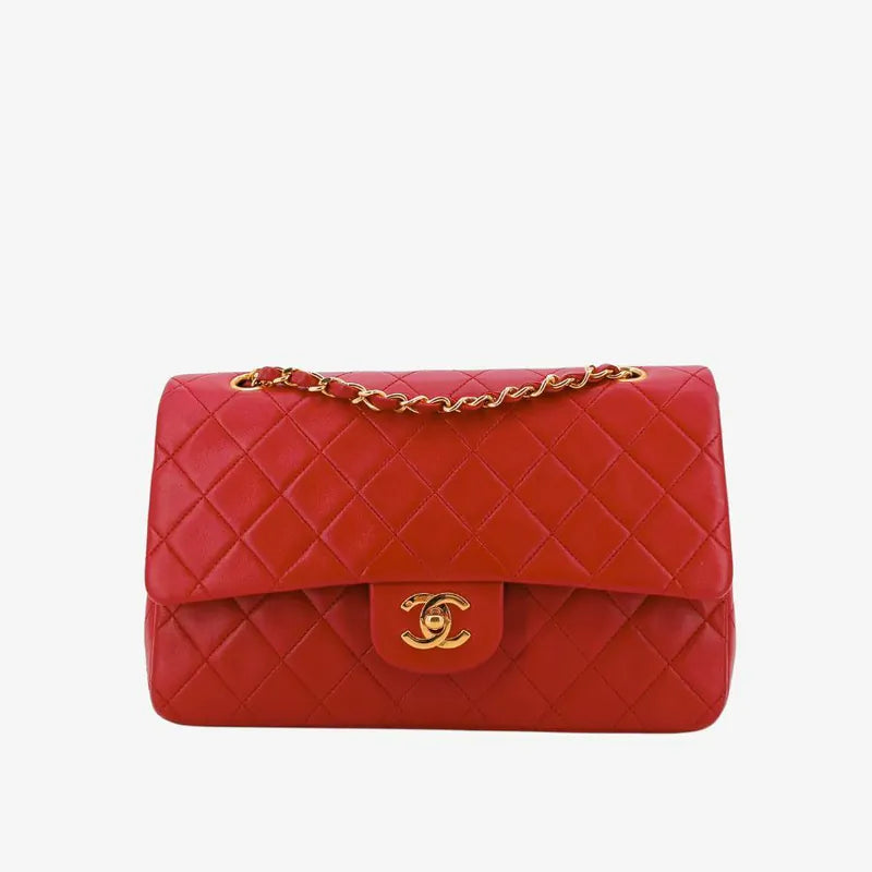 jt676-chanel-vintage-red-lambskin-25cm-classic-flap-bag