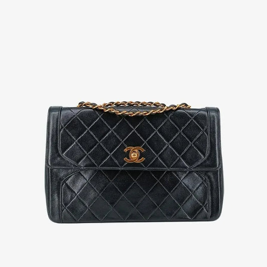 ra088-chanel-vintage-black-lambskin-quilted-flap-bag