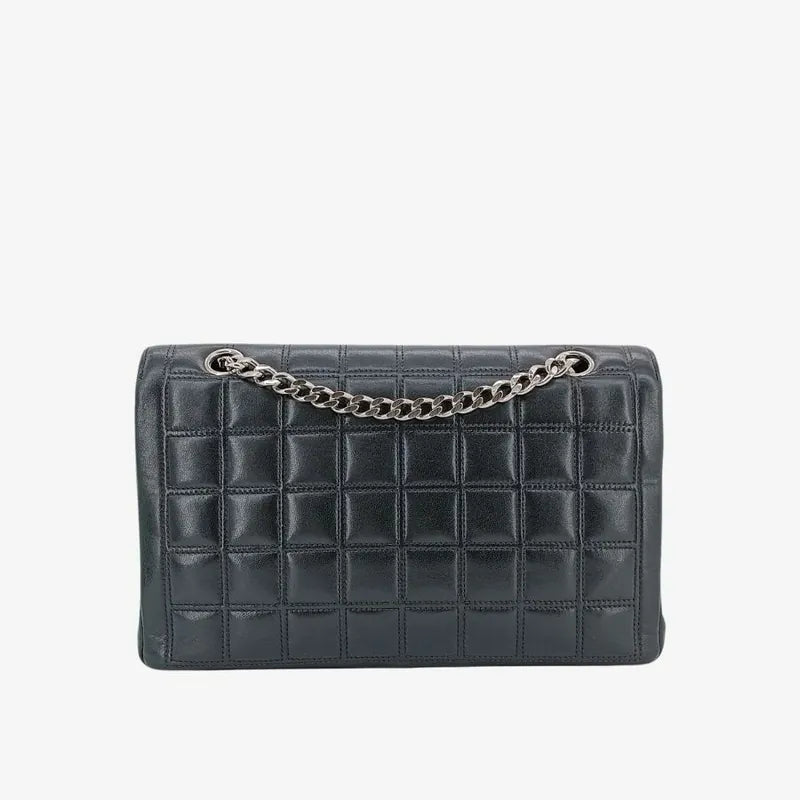c505-chanel-vintage-black-lambskin-checked-255-flap-bag