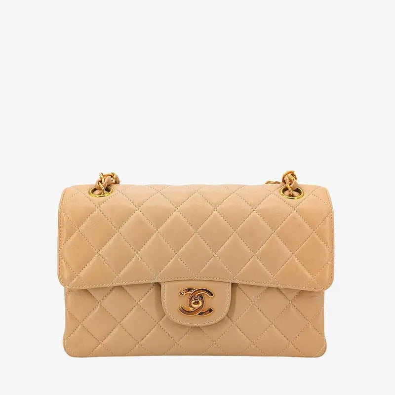 c343-chanel-vintage-beige-lambskin-23cm-double-side-flap-bag