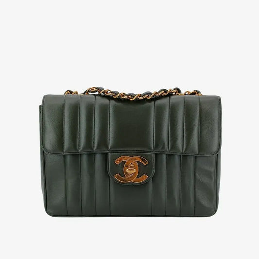 rb058-chanel-vintage-dark-green-lambskin-vertical-jumbo-flap-bag