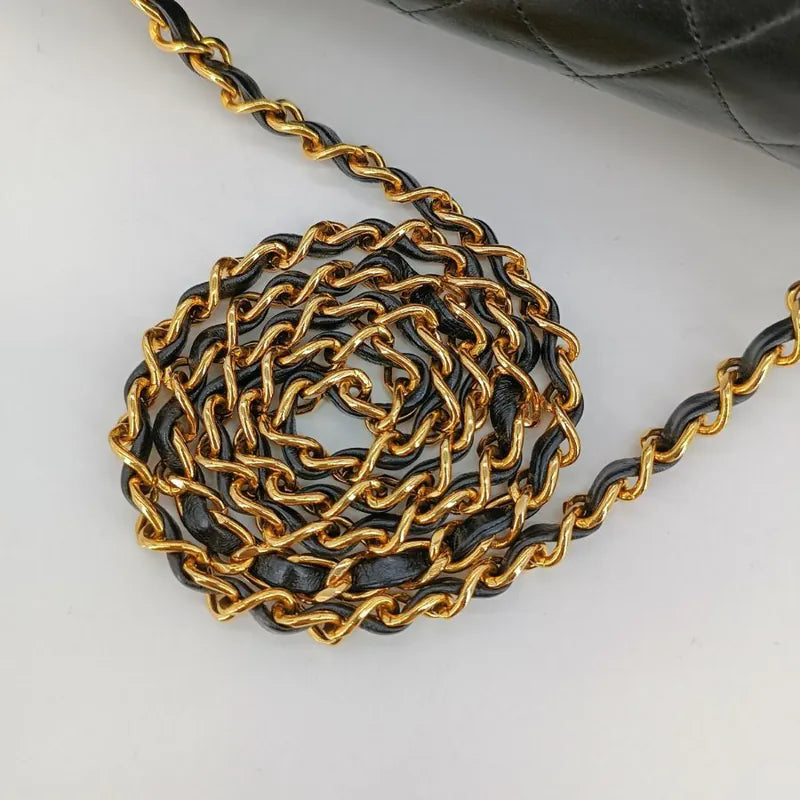 js997-chanel-vintage-black-lambskin-quilted-flap-bag