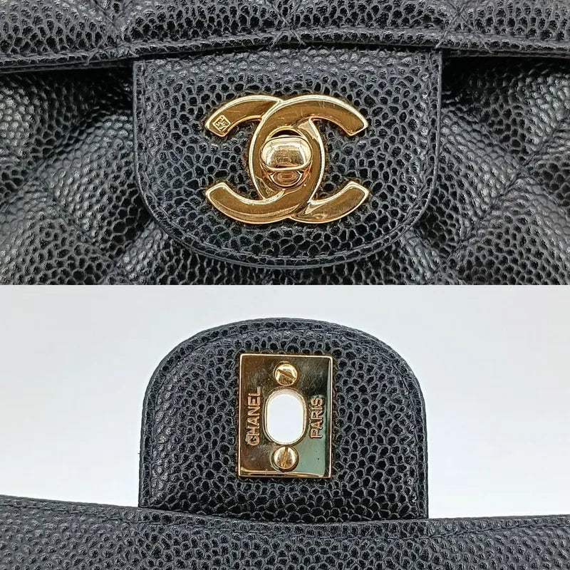 c398-chanel-vintage-black-caviar-leather-25cm-classic-flap-bag
