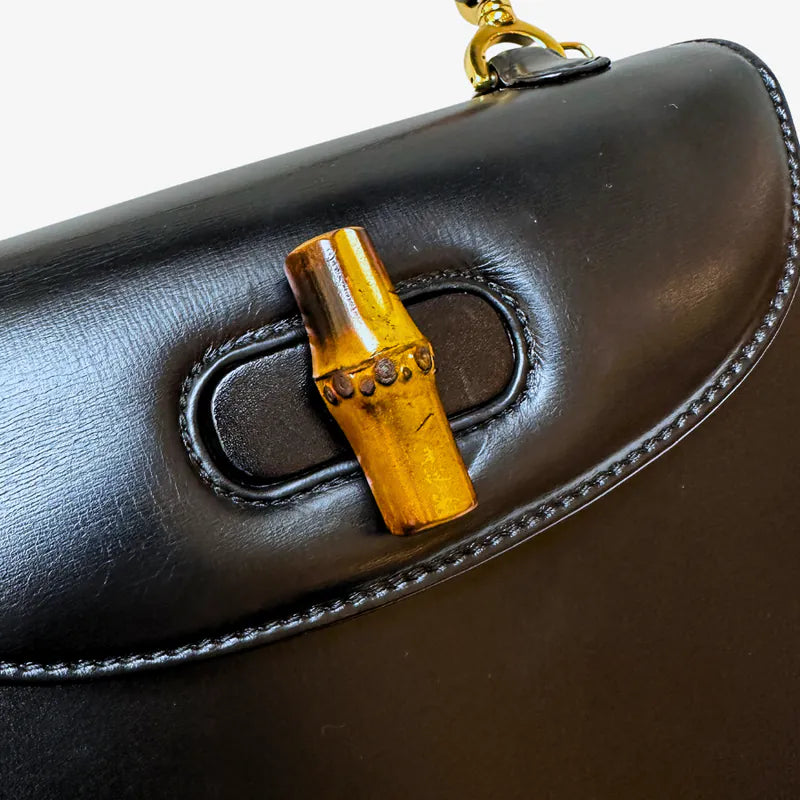 jw434-gucci-vintage-black-box-leather-bamboo-shoulder-bag
