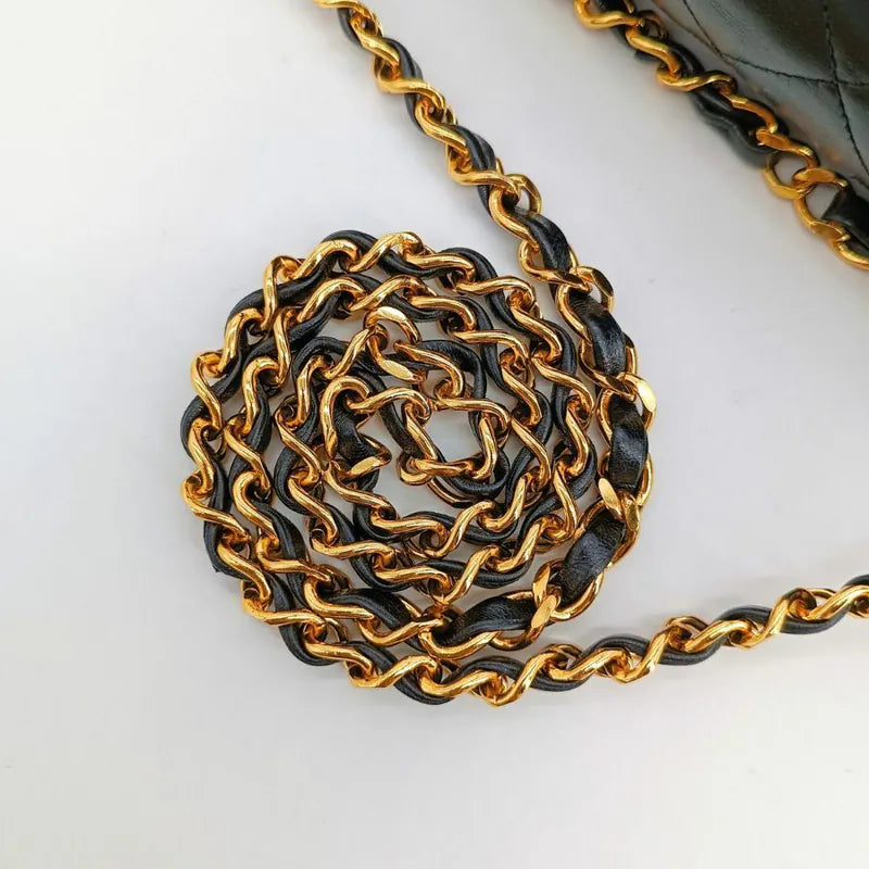 jt914-chanel-vintage-black-lambskin-27cm-classic-flap-bag