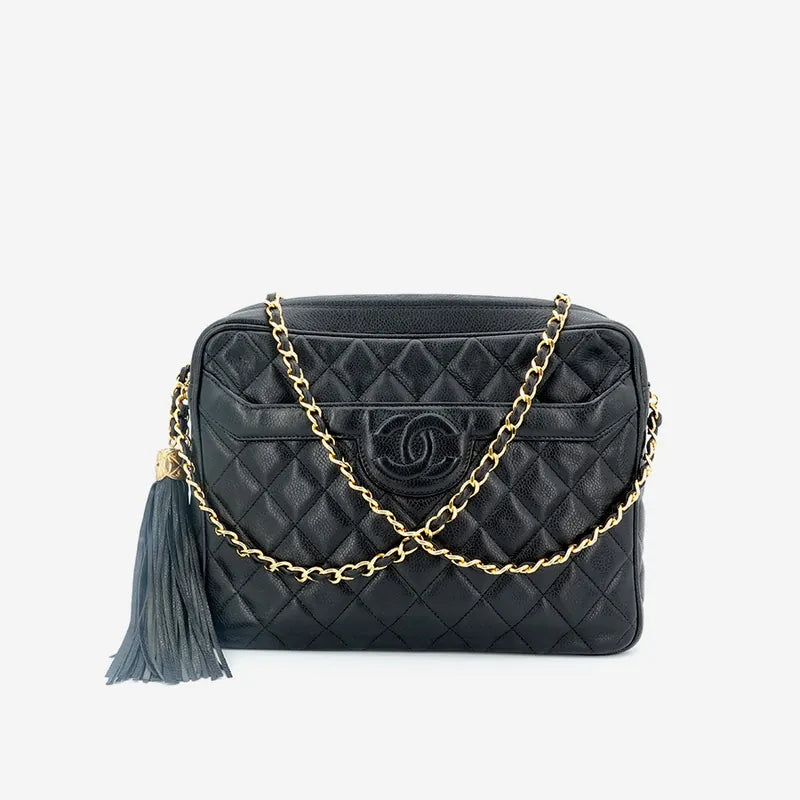 jm888-chanel-vintage-black-caviar-leather-tassel-camera-bag