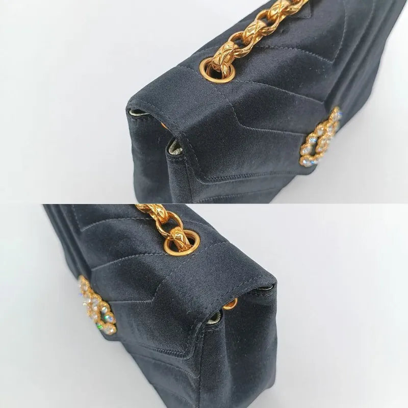 jt719-chanel-vintage-black-satin-chevron-gold-chain-flap-bag