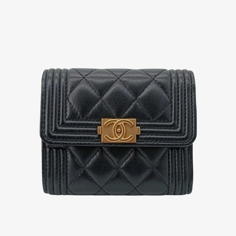 js596-chanel-boy-balck-lambskin-small-flap-wallet