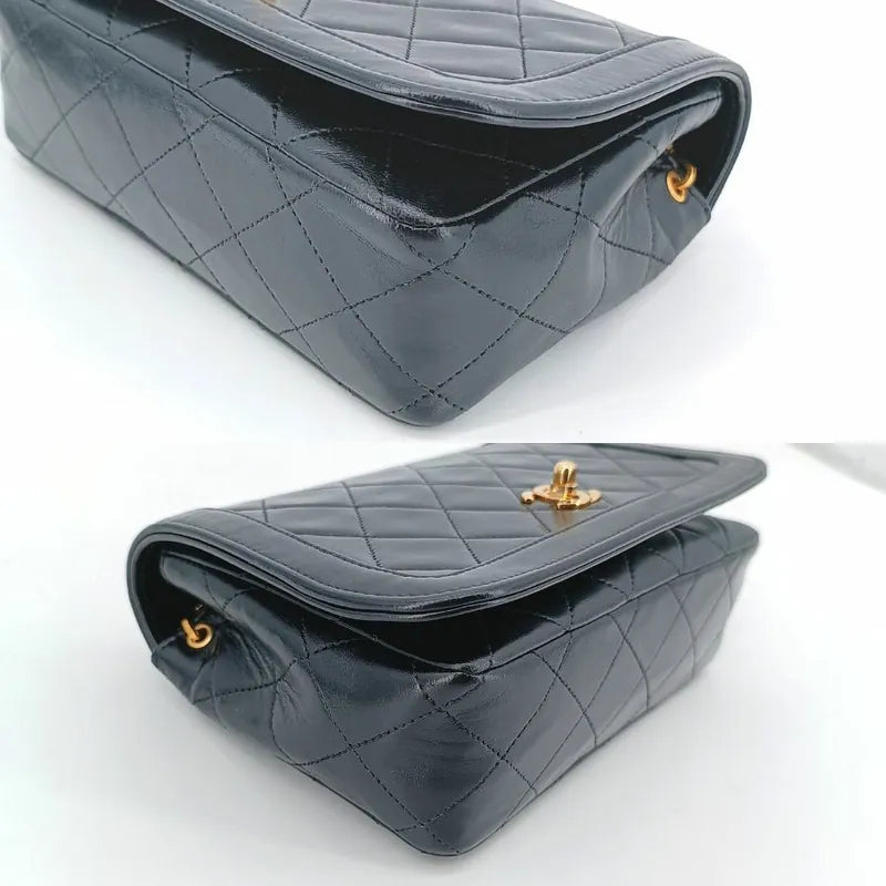 ra176-chanel-vintage-black-lambskin-gold-chain-flap-bag