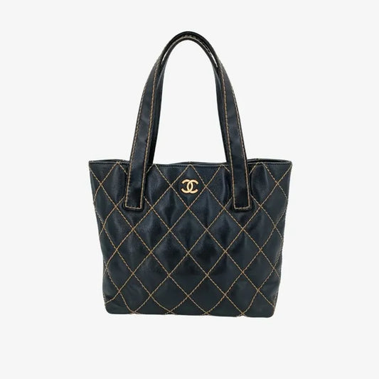 jt053-chanel-vintage-black-calfskin-wild-stitch-tote-bag