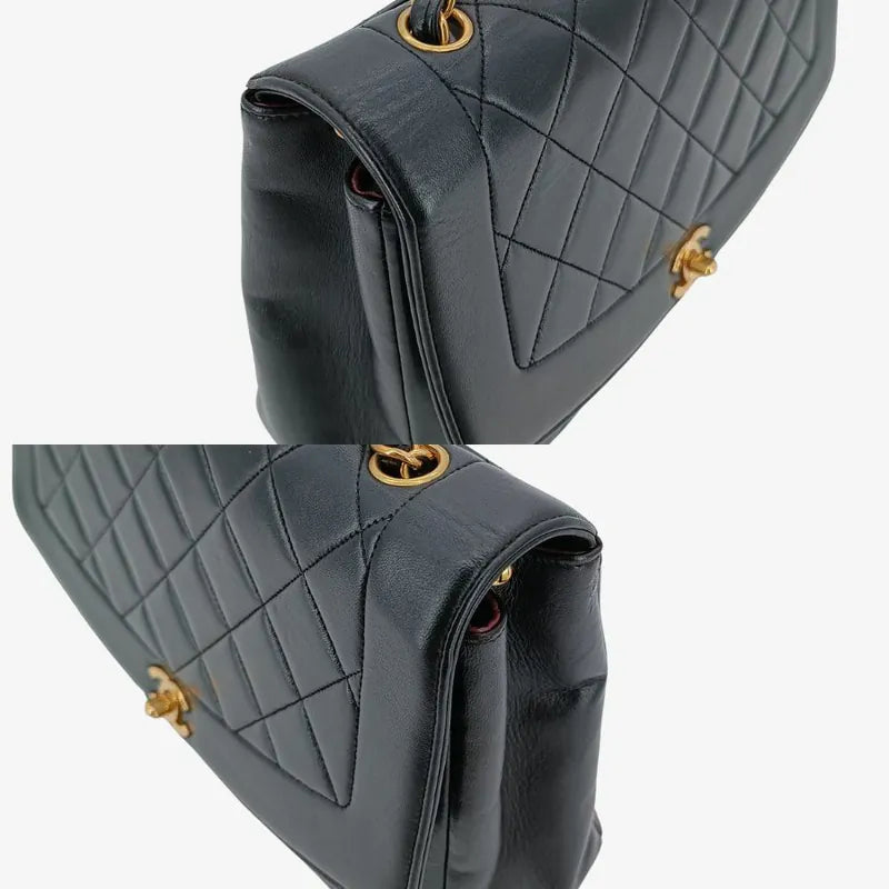 rb125-chanel-vintage-black-lambskin-tall-diana-flap-bag-with-back-pocket
