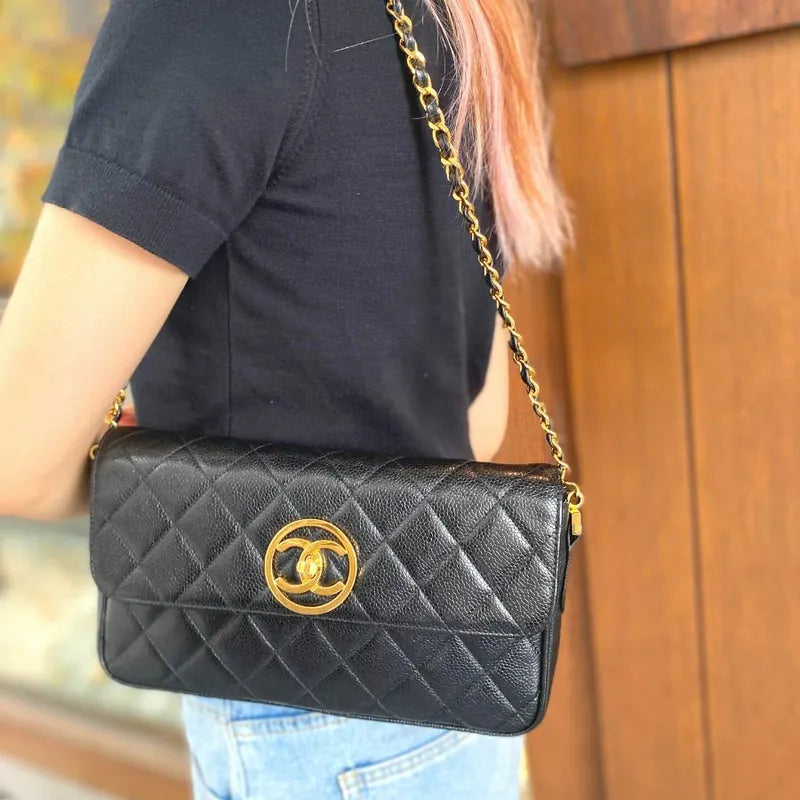 c328-chanel-vintage-black-caviar-leather-quilted-flap-bag