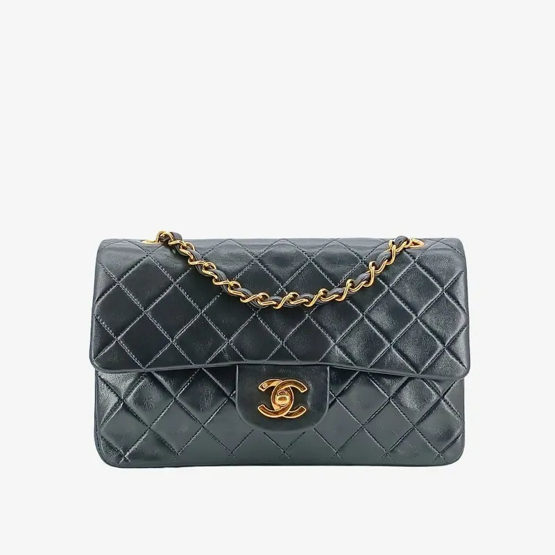 jt008-chanel-vintage-black-lambskin-23cm-classic-flap-bag