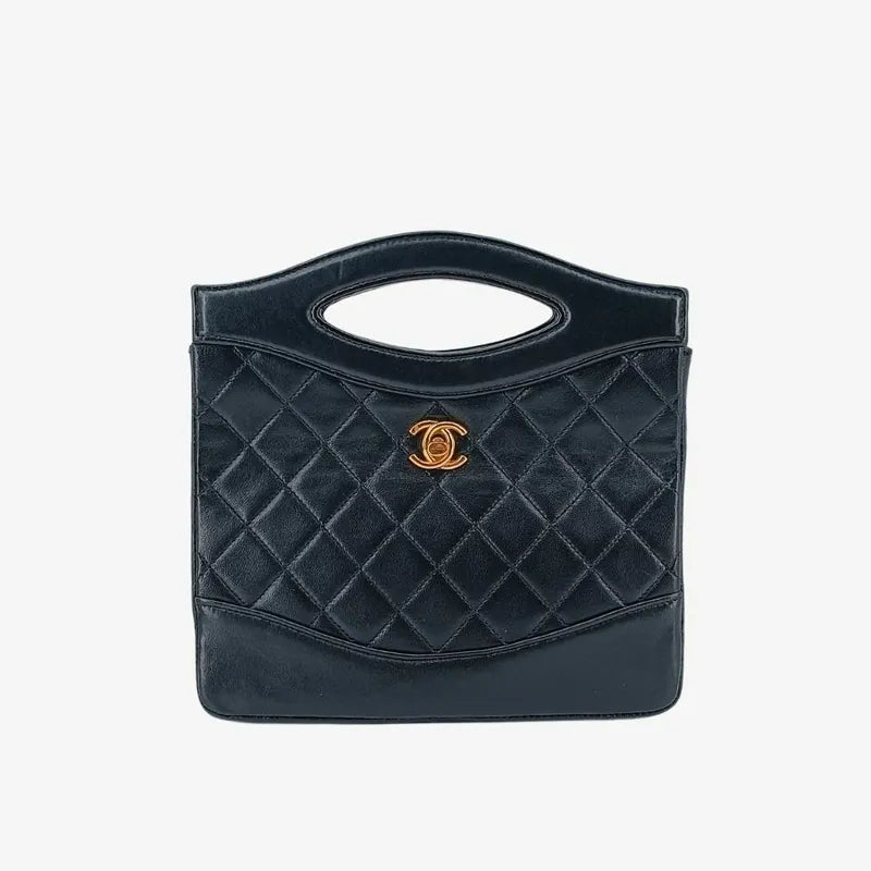 jt301-chanel-vintage-black-lambskin-mini-31-tote-bag
