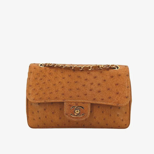 sh018-chanel-vintage-brown-ostrichskin-23cm-classic-flap-bag