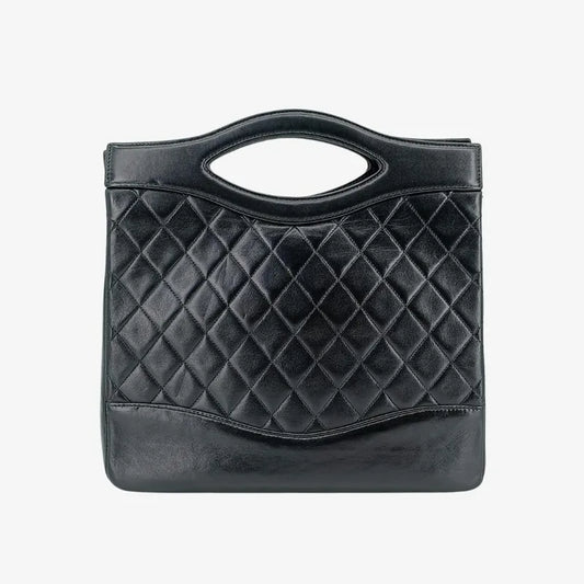 js719-chanel-vintage-black-lambskin-quilted-31-tote-bag