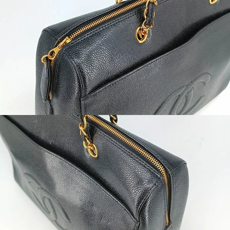 tk016-chanel-vintage-black-caviar-leather-embossed-logo-tote-bag