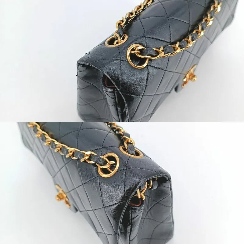 jah146-chanel-vintage-black-lambskin-23cm-classic-flap-bag