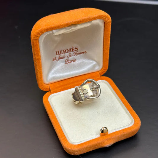 rb342-hermes-925-silver-buckle-ring