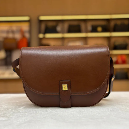 jx647-christian-dior-vintage-brown-leather-shoulder-bag