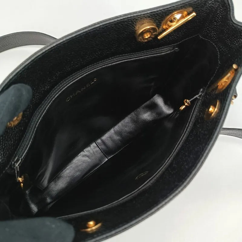 jt494-chanel-vintage-black-caviar-leather-triple-cc-tote-bag