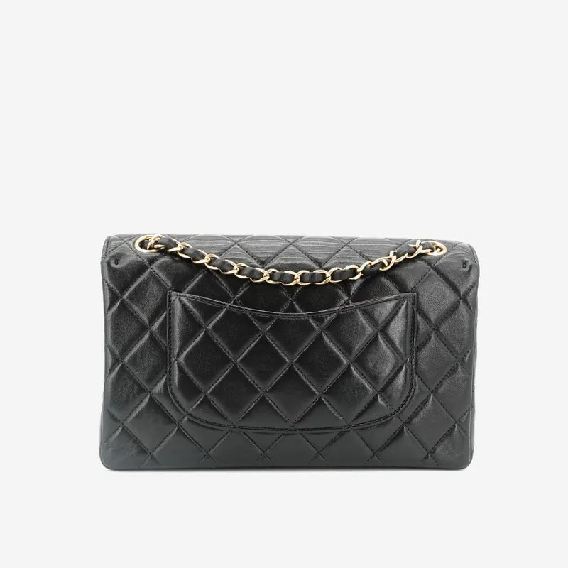 jq455-chanel-vintage-black-lambskin-shoulder-flap-bag