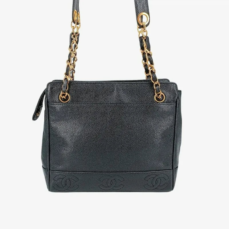 jt425-chanel-vintage-black-caviar-leather-6cc-embossed-logo-tote-bag