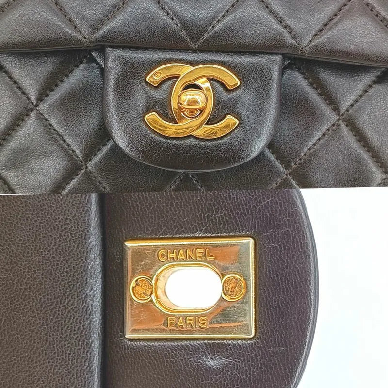 jt575-chanel-vintage-brown-lambskin-25cm-classic-flap-bag