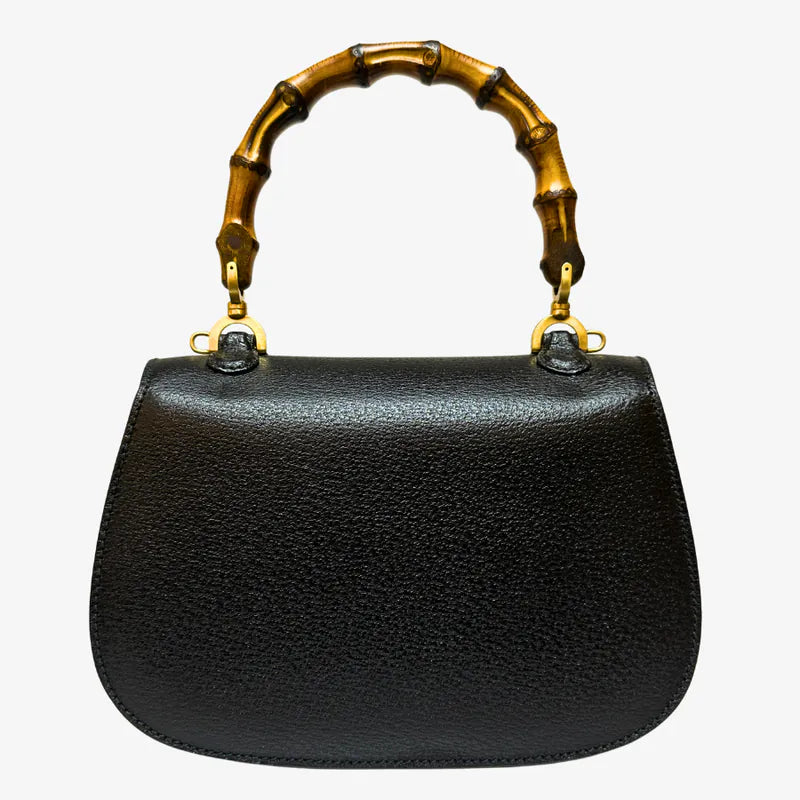 jw392-gucci-vintage-black-pigskin-leather-bamboo-shoulder-bag