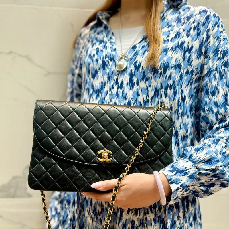 jt916-chanel-vintage-black-lambskin-half-moon-flap-bag