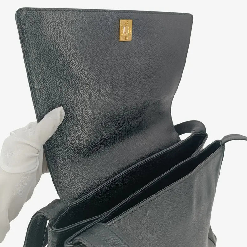 rb615-chanel-vintage-black-caviar-leather-shoulder-bag