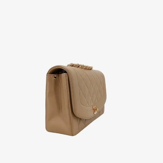 js306-chanel-vintage-beige-lambskin-25cm-diana-flap-bag