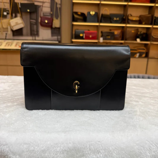 jx342-dior-vintage-black-leather-shoulder-bag