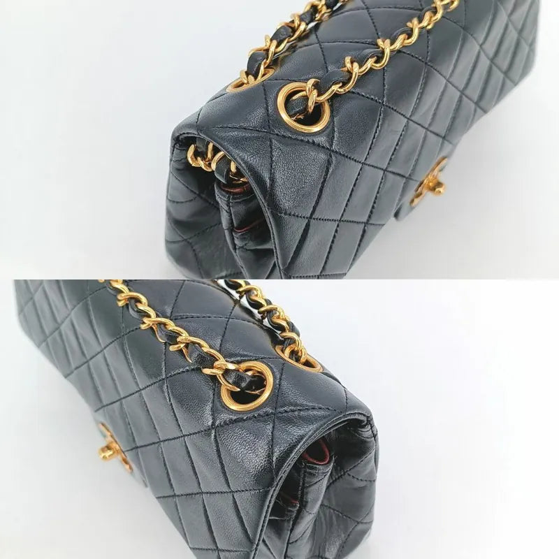 jt686-chanel-vintage-black-lambskin-23cm-classic-flap-bag