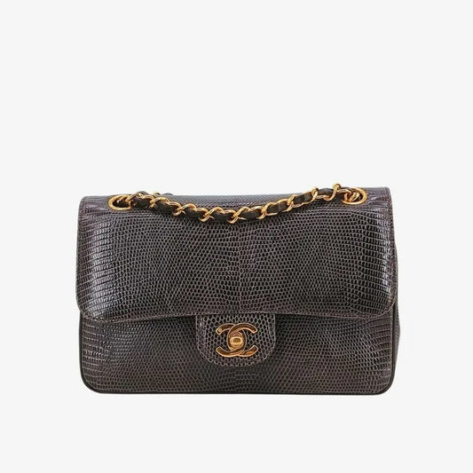 c378-chanel-vintage-brown-lizard-skin-23cm-classic-flap-bag