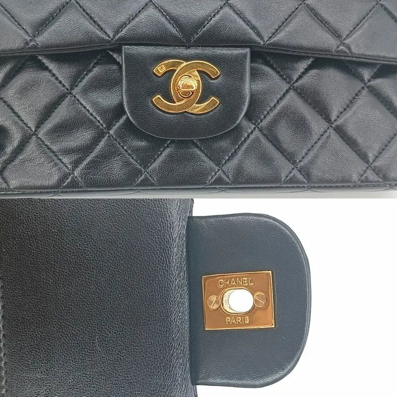 jt154-chanel-vintage-black-lambskin-25cm-classic-flap-bag