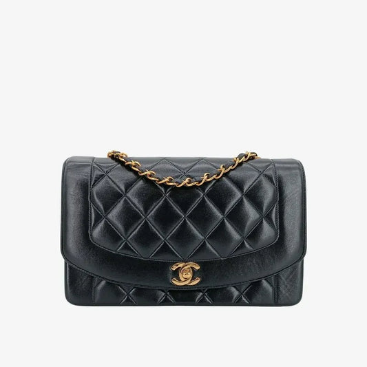 c327-chanel-vintage-black-lambskin-25cm-diana-flap-bag