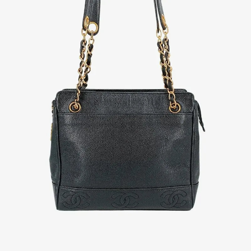 jt425-chanel-vintage-black-caviar-leather-6cc-embossed-logo-tote-bag