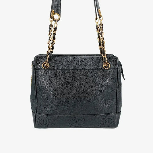 jt425-chanel-vintage-black-caviar-leather-6cc-embossed-logo-tote-bag
