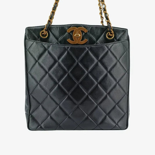 jt734-chanel-vintage-black-lambskin-big-cc-turnlock-tote-bag