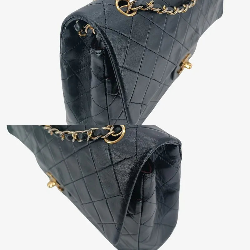rb016-chanel-vintage-black-lambskin-25cm-flap-bag