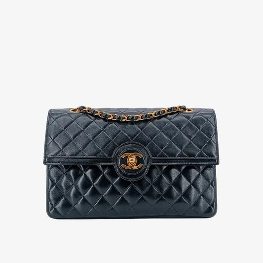 c366-chanel-vintage-black-lambskin-quilted-flap-bag