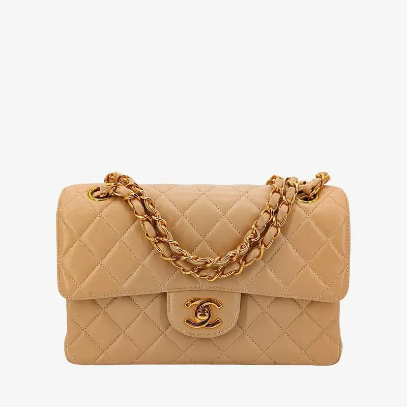 c343-chanel-vintage-beige-lambskin-23cm-double-side-flap-bag