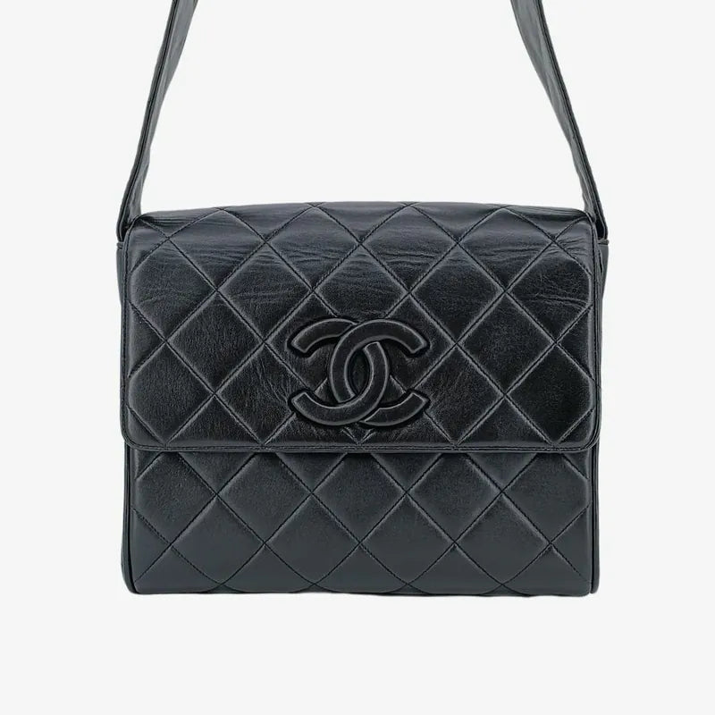 jah134-chanel-vintage-black-lambskin-quilted-flap-bag