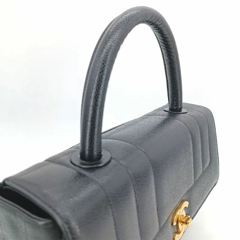 c361-chanel-vintage-black-caviar-leather-vertical-flap-handbag