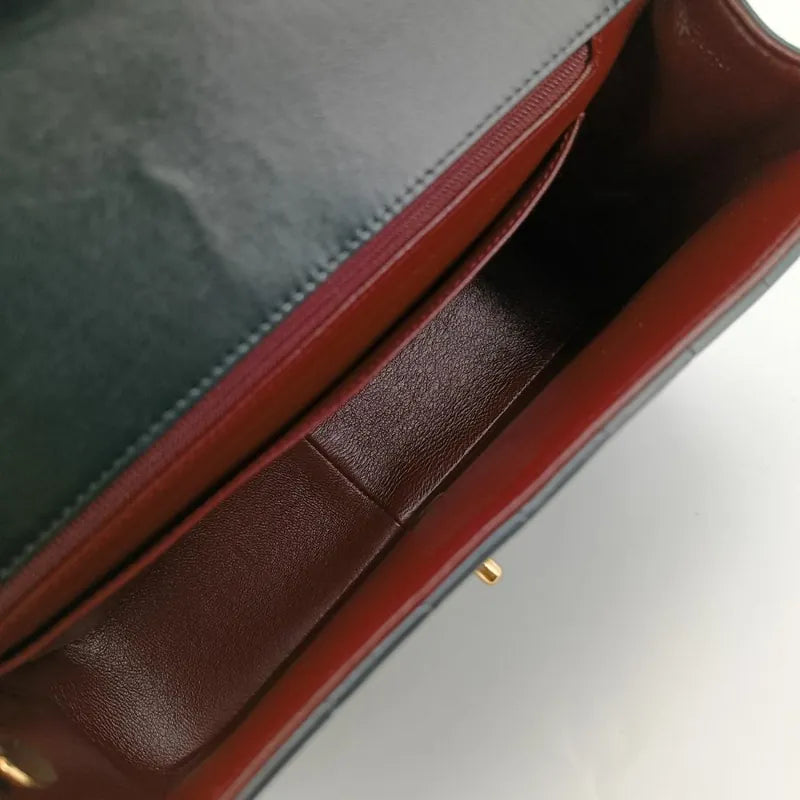 js052-chanel-vintage-dark-green-lambskin-vertical-flap-bag