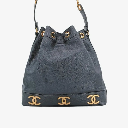 ra177-chanel-vintage-black-caviar-leather-gold-ball-bucket-bag