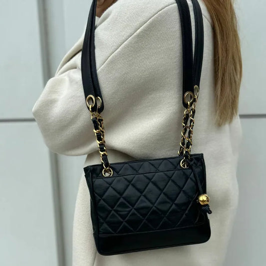 c435-chanel-vintage-black-lambskin-quilted-mini-tote-bag